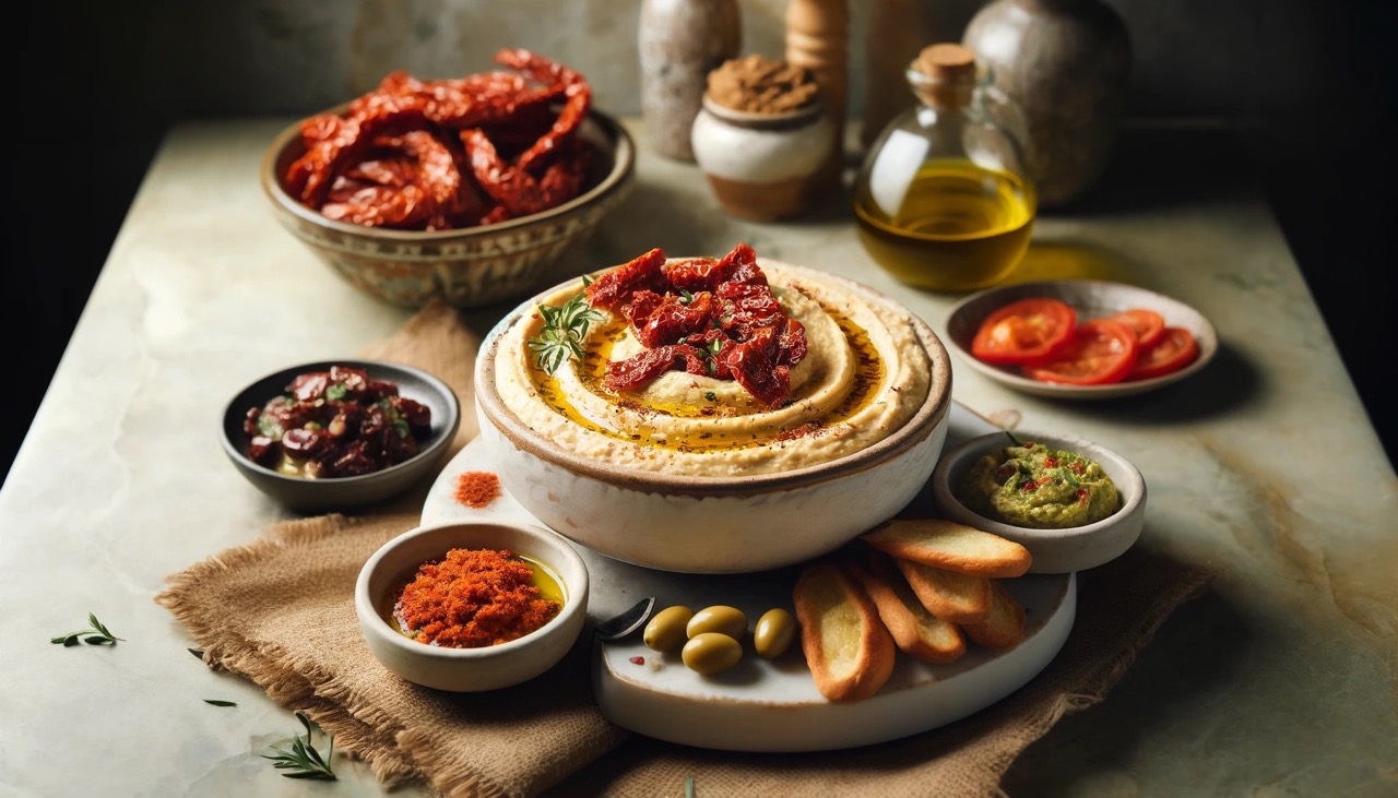 hummus z suszonymi pomidorami